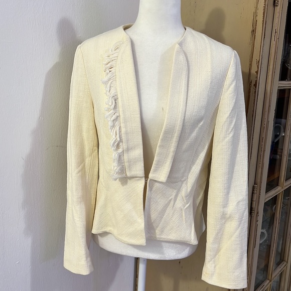 Derek Lam 10 Crosby Asymmetrical Fringe Blazer. Size 4 - Picture 4 of 13